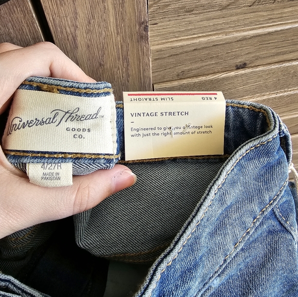 NWT ankle size S 4/27R jeans high rise cotton and elastic Universal Thread - Picture 3 of 3